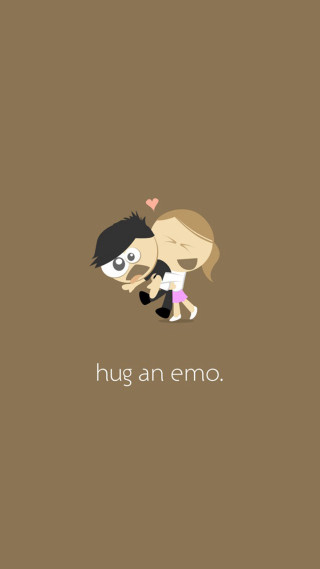 Couple hugging hug an emo - free love wallpaper