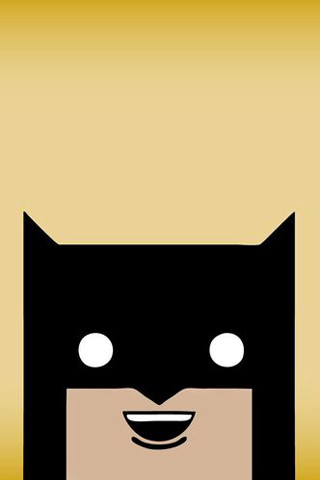 Batman mask smile yellow background - a minimalist painting free wallpaper