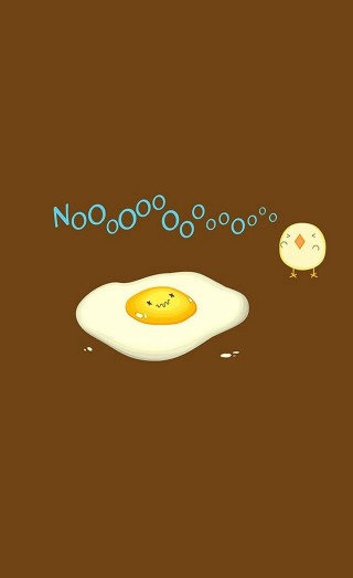 Fried egg and chicken together - funny free wallpaper