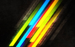 Multicolored lines dark background white - neon free wallpaper