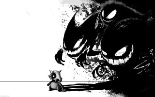 Cat mouse black white photo - shadow free wallpaper