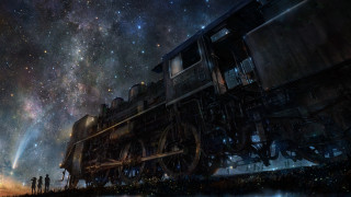 Train lush green countryside night - bastien lecouffedeharme free wallpaper