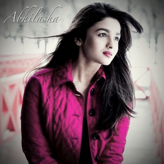 Woman long hair standing wall - a wall free wallpaper