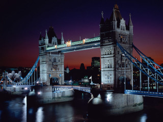 Bridge lit sign night city - christopher wren free wallpaper