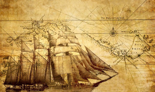 Ship map compass drawing background - a compass free wallpaper
