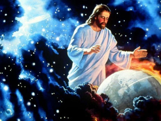 Jesus cloud planet stars galaxy - drew struzan free wallpaper