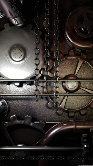 Metal structure chain light clock - assemblage free wallpaper