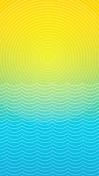 Rainbow colored background waves circles - wave free wallpaper