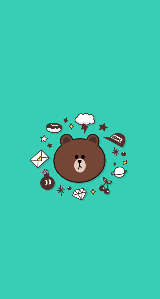 Bear icons green blue backgrounds - a bear free wallpaper