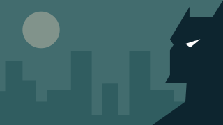 Batman silhouette full moon cityscape - blue sky free wallpaper