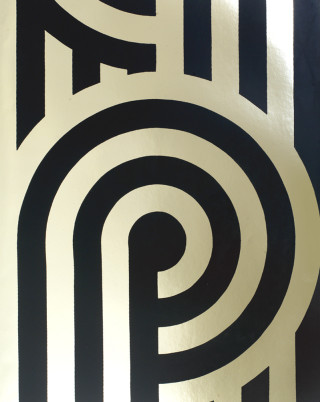 Spiral design wall black white - international typographic style free wallpaper