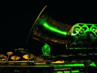 Green instrument holography glowing eyes - a green light free wallpaper