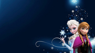 Frozen princesses couple blue background - princess free wallpaper