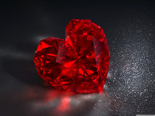 Red heart diamond black background 2 - red free wallpaper