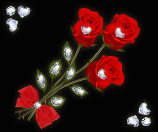 Bouquet roses diamond ring bow - a bouquet of roses free wallpaper