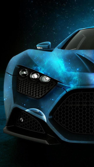 Blue sports car galaxy background - a blue sports car free wallpaper