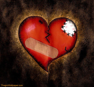 Broken heart plaster patch paper 3 - a piece of paper free wallpaper