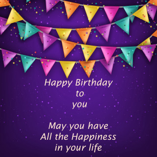 Birthday card bunting flags message - free happy birthday wallpaper
