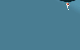 Upside down parachute ledge person - deconstructivism free wallpaper