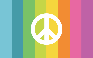 Peace sign rainbow background white 2 - a white outline free wallpaper