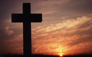Cross field sunset clouds sky - radiant free wallpaper