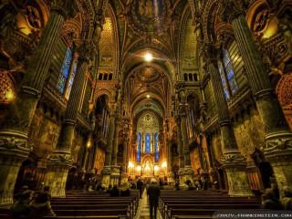 Large cathedral pews stained glass - andrea pozzo free wallpaper