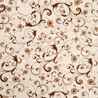 White background brown swirls flowers - brown free wallpaper