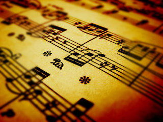Music sheet notes symbols score - cinematic composition free wallpaper