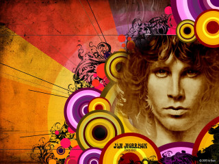 Man long hair colorful circles - circle free wallpaper