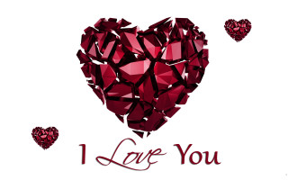 Heart red glass i love - you free wallpaper