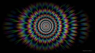 Psychedelic spiral black blue green - bridget riley free wallpaper