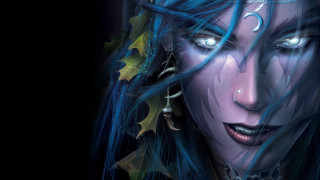 Blue hair leaves glowing fantasy - blue hair free wallpaper