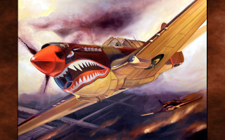 Plane sharkmouth rednose painting image - a painting of a plane free wallpaper