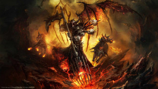 Demonic demon horns fire forest - a demonic demon free wallpaper