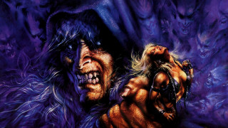 Man demon face chest sword - a painting of a man free wallpaper