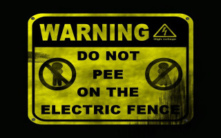 Warning electric fence no peeing - the fence free wallpaper