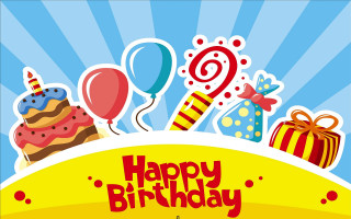 Birthday card balloons gifts celebration - a happy birthday free wallpaper