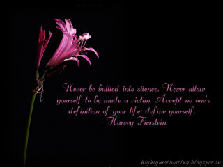 Pink flower quote never bullied - inspirational free wallpaper