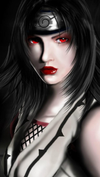 Gothic anime woman redeyes blackoutfit - red eye free wallpaper