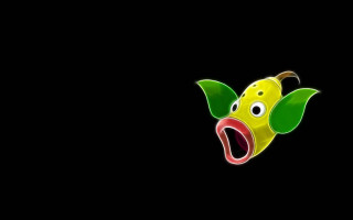 Yellow fish green leaf mouth - lostfish free wallpaper
