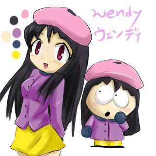 Cartoon girl pink hat yellow - an anime drawing free wallpaper