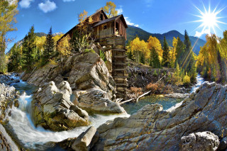 House rock stream mountain sun - a stream free wallpaper