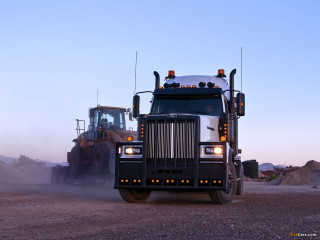 Large truck dirt road dump - a large truck free wallpaper