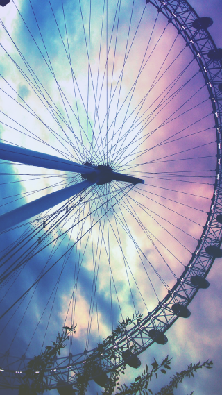Ferris wheel cloudy sky blue - christopher wren free wallpaper