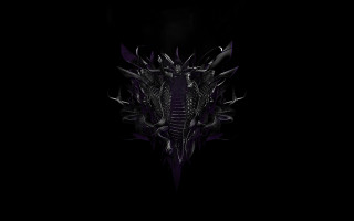 Black purple dragon head spikes - biomechanical free wallpaper
