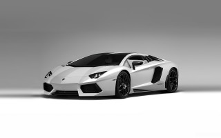 White sports car studio gray - rim free wallpaper
