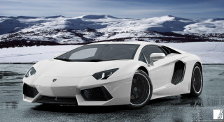 White sports car parking lot 24 - the ground in front free wallpaper