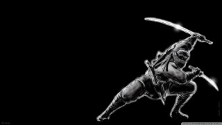 Man holding sword black background 2 - a drawing of a man holding free wallpaper