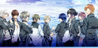 Group people blue sky clouds 5 - behind them free wallpaper