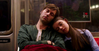 Man woman sleeping train together - their eye free wallpaper